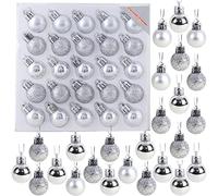 Christmas Concepts Pack de 25-25mm (1") Brillante, Mate y Brillo Mini árbol de Navidad de Las chucherías (Plata)