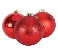 Christmas Concepts® Pack de 3 - Adornos de árbol de Navidad Extra Grandes de 15cm (6") - Adornos Brillantes, Mate y con Brillo (Rojo)