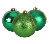 Christmas Concepts® Pack de 3 - Adornos de árbol de Navidad Extra Grandes de 15cm (6") - Adornos Brillantes, Mate y con Brillo (Verde Esmeralda)
