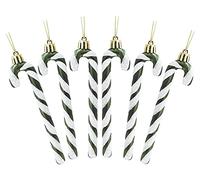 Christmas Concepts® Pack de 6 - Decoraciones para árboles de Navidad con bastón de Caramelo con Brillo de 13 cm (Forrest Green)