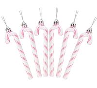 Christmas Concepts® Pack de 6 - Decoraciones para árboles de Navidad con bastón de Caramelo con Brillo de 13 cm (Baby Pink)