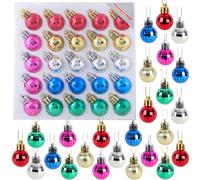 Christmas Concepts Pack of 25-25mm Mini Christmas Tree Baubles - Shiny Disco Ball Ornaments (Multi Coloured)