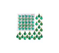 Christmas Concepts Pack of 25-25mm Mini Christmas Tree Baubles - Shiny, Matte & Glitter Decorated Baubles (Emerald Green)