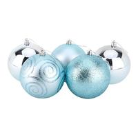 Christmas Concepts® Pack of 5 - Adornos de árbol de Navidad Extra Grandes de 100mm (4") - Adornos Brillantes, Mate y con Brillo (Azul Hielo)