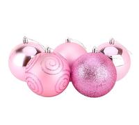 Christmas Concepts® Pack of 5 - Adornos de árbol de Navidad Extra Grandes de 100mm (4")- Adornos Brillantes, Mate y con Brillo (Rosa bebé)