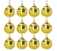 Christmas Concepts® - Paquete de 12 Bolas de Discoteca de 40 mm (1,6") - Adornos para árbol de Navidad (Dorados)