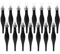 Christmas Concepts® Paquete de 15-8.5cm, 85mm (3.4") Adornos con gotitas - Diseño Mate y Brillante - Adornos navideños (Negro)