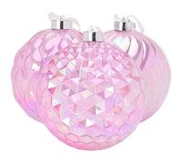 Christmas Concepts® Paquete de 3 Bolas Grandes Iridiscentes Facetadas Rosas de 150 mm (5,9") - Adornos Colgantes Irrompibles - Decoraciones Navideñas