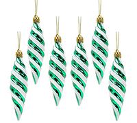 Christmas Concepts® Paquete de 6 Adornos Grandes en Forma de Espiral de 110 mm (4.4") - Decoración Brillante y con Purpurina - Decoraciones para árboles de Navidad