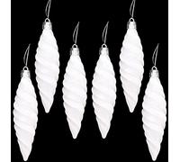 Christmas Concepts® Paquete de 6 Adornos Grandes en Forma de Espiral de 110 mm (4.4") - Decoración Brillante y con Purpurina - Decoraciones para árboles de Navidad