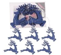 Christmas Concepts® - Paquete de 6 Bolas Brillantes de Reno de 100 mm (4") - Adornos para árbol de Navidad (Azul Medianoche)