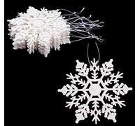 Christmas Concepts® Paquete de Decoraciones Colgantes de Copos de Nieve con Brillo de 12-10 cm (4") - Decoraciones navideñas ... (Iridiscente)