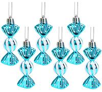 Christmas Concepts® Paquete de Mini Adornos en Forma de Dulce de 6-8 cm (3.2") - Decorados Brillantes y con Purpurina - Decoraciones para árboles de Navidad (Turquesa)