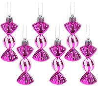Christmas Concepts® Paquete de Mini Adornos en Forma de Dulce de 6-8 cm (3.2") - Decorados Brillantes y con Purpurina - Decoraciones para árboles de Navidad (Rosa Fuerte)