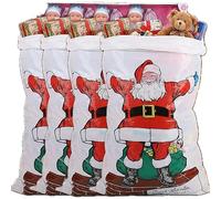 Christmas Concepts® Paquete de Sacos Gigantes de plástico de Papá Noel de 4-75 cm - Medias navideñas (Papa Noel)