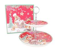 Christmas Concepts® Vajilla de cerámica de lujo Gingerbread (Soporte para pasteles)