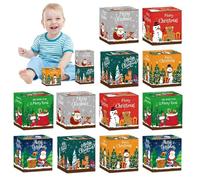 Christmas Cookie Boxes, 12x Boxes, Christmas Paper Boxes, Festive Cookie Treat Boxes, Christmas Goody Boxes Candy Paper Treats Boxes for Holiday School Classroom