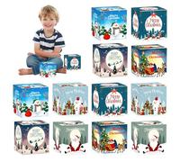 Christmas Cookie Boxes, Boxes, 3d Christmas Goody Boxes, 12-Pack Themed Christmas Cookie Boxes 3d Decorative Candy Paper Boxes Ideal for Classroom Celebrations and Holiday