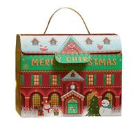 Christmas Cookie Boxes, Christmas Treat Boxes, House Shaped Candy Boxes, Holiday Cookie Boxes with Handles, 15cm/5.91 Inches Cookie Packaging Boxes for Giftings on Christmas & Sweet Treats