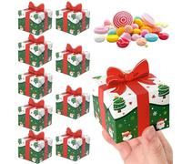 Christmas Cookie Boxes - Portable Foldable Container, Wedding Party Wrap Bag for Snacks with Sturdy Paper Construction, Pastries Cupcakes Brownies Biscuits Holiday Present Treats