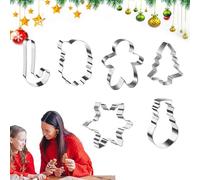 Christmas Cookie Cutter Set - Christmas Cupcake Stamp | Christmas Element Cookie Cutters | Stainless Steel Christmas Tree Snowflake Shape Cookie Cutters Kit for bisscuit Baking