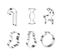 Christmas Cookie Molds - 6PCS Stainless Steel Baking Tools | Santa Claus, Snowflake & Christmas Tree | Fondant, Pastry, Dessert, Cheese Mold Set | Holiday Baking Supplies For Kids