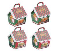 Christmas Cookie Packaging | Cardboard Dessert Holders | Portable Paper Boxes | Festive Treat Packaging | Brownie Packaging Container | Christmas Dessert Boxes for Treats, Cupcakes, Brownies