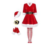 Christmas Costume, Santa Skirt, Holiday Outfit with Festive Flare Design, Cosplay Apparel for Outdoor Gathering, Stage, Show, Family, Masquerade Photo, Carnival Performance, Display Cheer