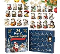 Christmas Countdown 2D Acrylic 200g Opossum Design Decorations Pendant | 24 Days Holiday Countdown for Home 200g Room Apartment Workplace Dorm Holiday Party
