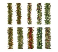 Christmas Countdown, Guirnalda navideña Verde Artificial de 1,8 m, decoración de ratán con Forma de Pino, Plantas Colgantes, Adorno de Enredadera(A)