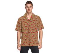 Christmas Crabs - Camisa hawaiana de manga corta con botones para hombre, Cangrejos de Navidad, Medium