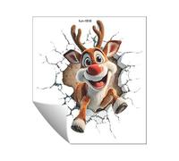Christmas Creative Wall Sticker, 3D Santa Claus Breaking Through Christmas Wall Stickers for Classroom School Living Room