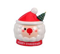 Christmas Cup: Hand-Painted Christmas Santa Claus Ceramic Mug with Lid - Cute Holiday Coffee Cup for Latte Hot Cocoa Tea Milk - Festive Party Decor