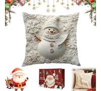 Christmas Cushion Covers Set of 4, 2026 New Christmas Themed Cushion Cover, Soft Comfortable Single Side Printing Decorative Cushions, for Sofa Couch Living Room Home Decor (D,19.6*19.6in)