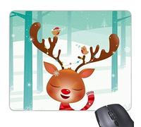 Christmas Cute Deer Festival Illustration Pattern Rectángulo Antideslizante Rubber Mousepad Juego Alfombrilla de ratón