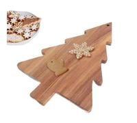 Christmas Cutting Board - Christmas Tree Bamboo Charcuterie Board | Wooden Serving Tray Plate Cheese Platter | Christmas Decoration Cutting Board with Handle Christmas Decoration