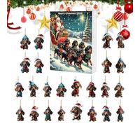 Christmas Dachshund - 2D Acrylic Puppy Ornaments