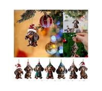 Christmas Dachshund Hanging Ornament, Exquisitely Crafted, Adds a Festive Atmosphere Inside the Car