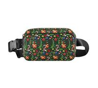 Christmas Deco Holly - Riñonera elegante para hombres y mujeres, resistente al agua, con cremallera, con correa ajustable para ir de compras, deportes, trabajo, Acebo decorativo de Navidad, 1 size