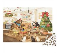 Christmas Decor Senior Puzzles 1000 Piezas Reciclado Mayores Puzzle Christmas Decor Educativo Holiday Game Props Family Gaming Time Educativo Game Gift