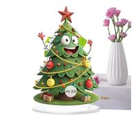 Christmas Decorations - Acrylic Christmas Tree Ornaments for Table and Desk Festive Holiday Decor for Home Office Bedroom or Dining Room, Elegant Party Display with Bright Design 7.27 Inches