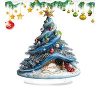 Christmas Decorations - Acrylic Christmas Tree Ornaments for Table and Desk Festive Holiday Decor for Home Office Bedroom or Dining Room, Elegant Party Display with Bright Design 7.27 Inches