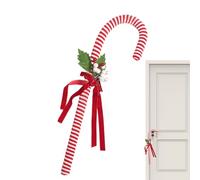 Christmas Decorations - Festive Holiday Tree Ornaments with Hanging Decor, Classic Red and White Striped Design for Wall, Wreath, Office, or Living Room Display, Seasonal Home Accent