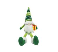 Christmas Decorations Knitted Polyester Fabric Standing Faceless Doll Creative Green Santa Ornaments (Color : Gray) (Green)