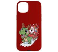 Christmas Dino T-Rex - Papá Noel Sleigh Ride Funny 2025 Xmas Carcasa para iPhone 15 Plus