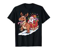 Christmas Dino T-Rex - Papá Noel Sleigh Ride Funny Xmas Kids Camiseta