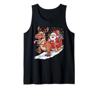 Christmas Dino T-Rex - Papá Noel Sleigh Ride Funny Xmas Kids Camiseta sin Mangas