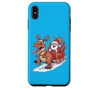 Christmas Dino T-Rex - Papá Noel Sleigh Ride Funny Xmas Kids Carcasa para iPhone XS MAX