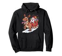 Christmas Dino T-Rex - Papá Noel Sleigh Ride Funny Xmas Kids Sudadera con Capucha
