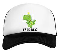 Christmas Dinosaur Tree Rex Gorra De Béisbol Unisex Niños Blanca Negra White Black Kids Baseball Cap